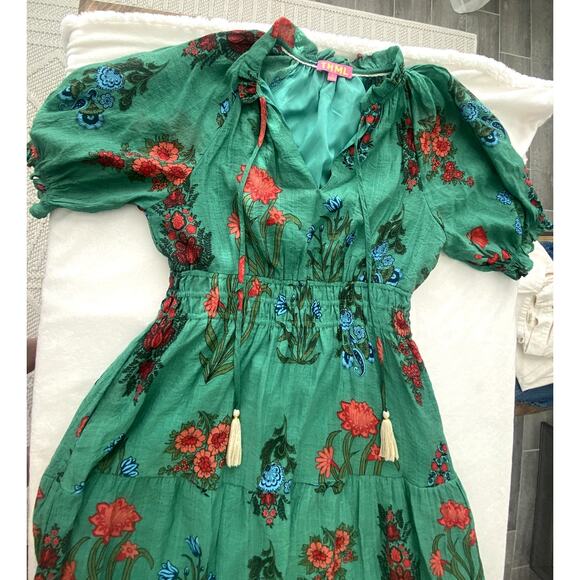 Womens NWOT THML Green Floral Midi/Maxi Dress Size Medium - Picture 5 of 9